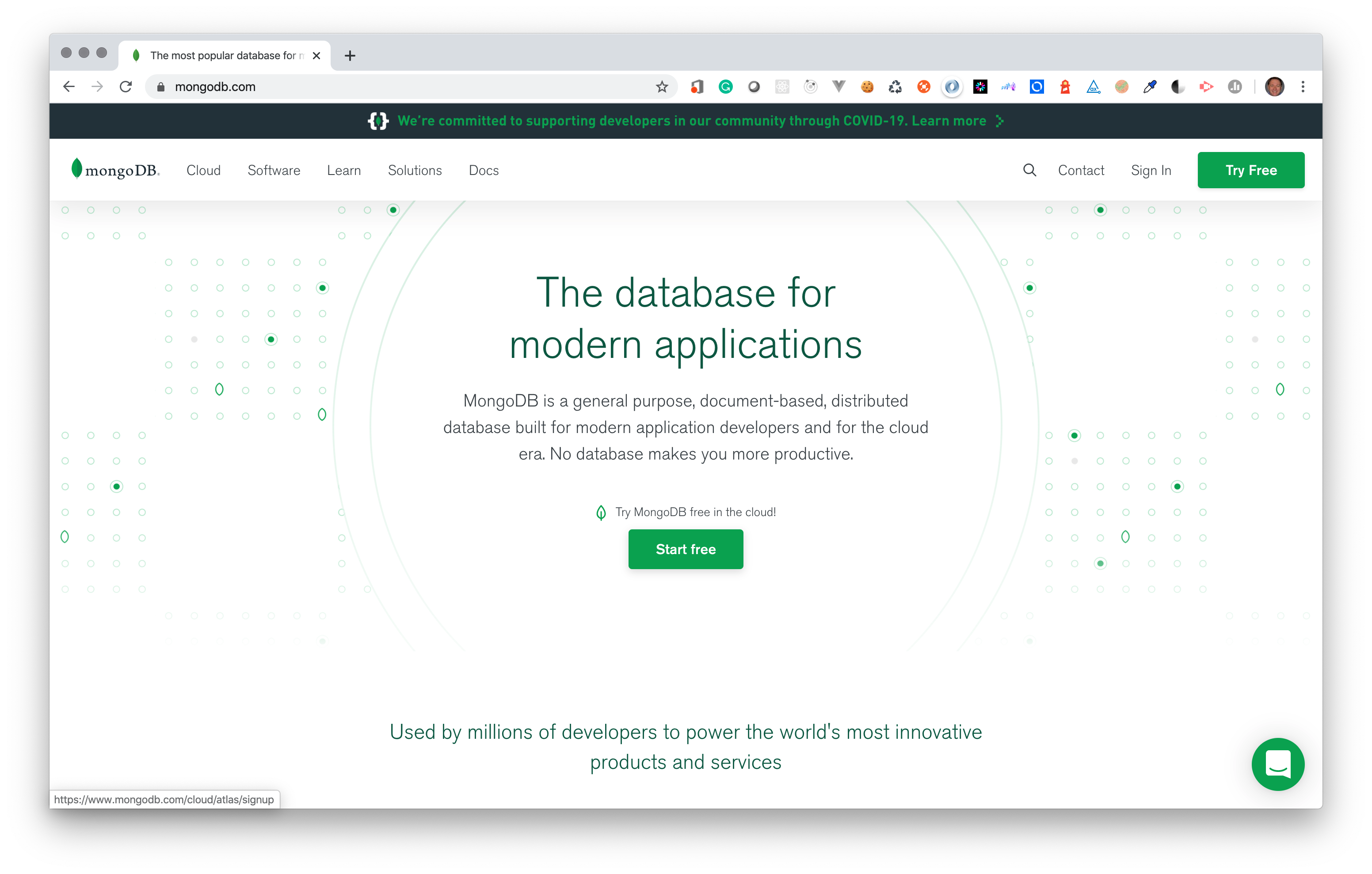 MongoDB home page